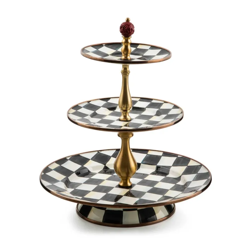 Courtly Check Enamel Three Tier Sweet Stand - |VESIMI Design|