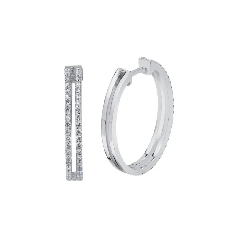 Creolen mit 0.48 ct Diamanten in 585 oder 750 Weissgold – KP0000506