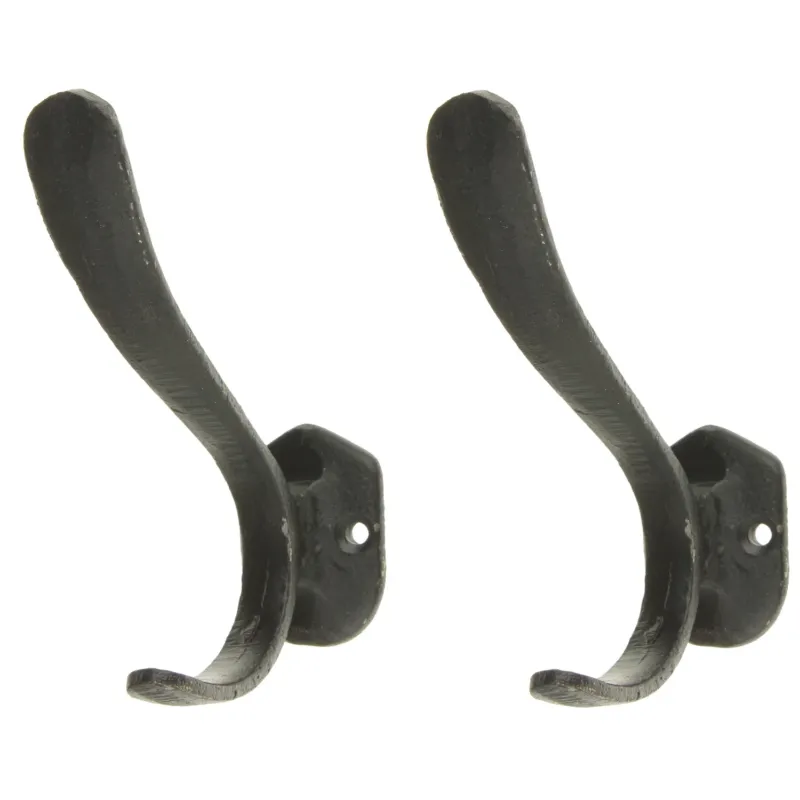 2er Set Wandhaken schwarz Eisen