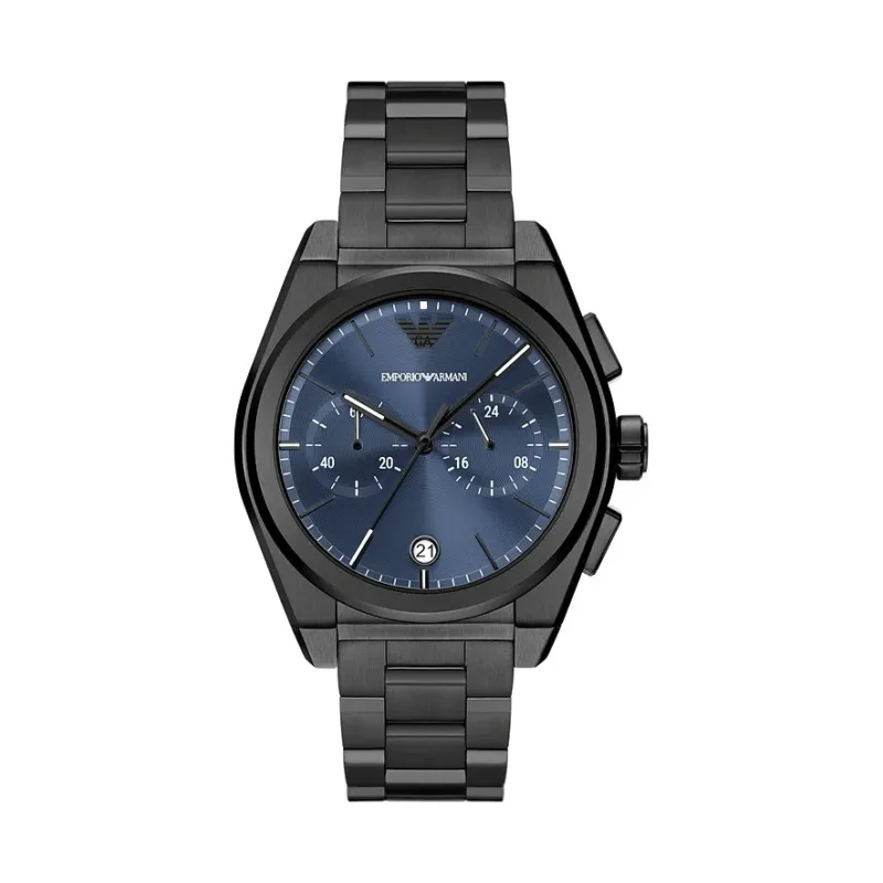 Emporio Armani Federico Chronograph Gunmetal / Blau Herrenuhr - AR11561