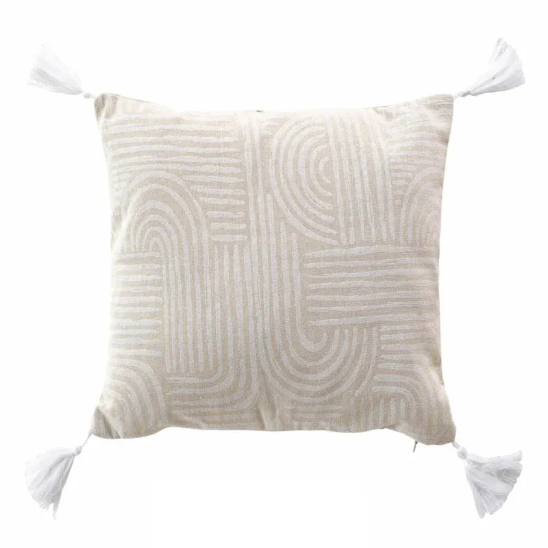 Kissen Beige Weiß 45 x 45 cm oder 40 x 60 cm
