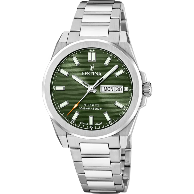 Festina Swiss Made Dune Herrenuhr mit Grünem Zifferblatt - F20073/4