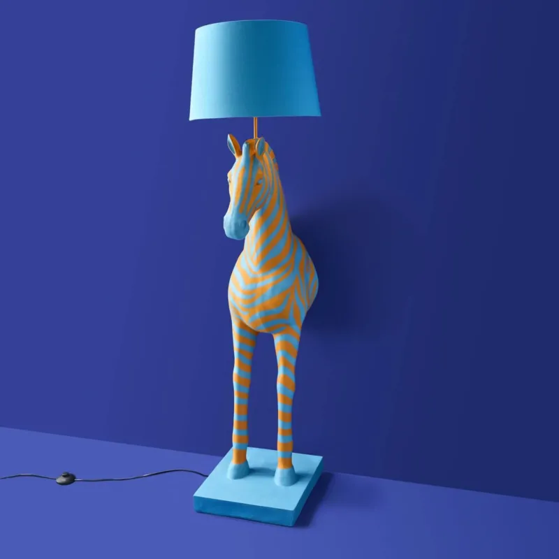 Floor Lamp Zebra Zora, Blue & Orange - |VESIMI Design| Luxury Bathrooms and Home Decor