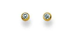 Gold-Classics Ohrstecker Zarge 750 Gelbgold poliert mit 2 Zirkonia 3,5 mm – 1162.02090/0008
