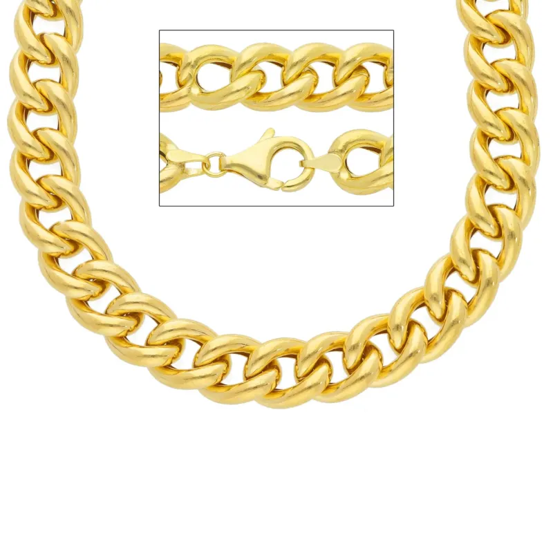 Hohle Panzerkette aus 18 Karat Gold – Unisex Schmuckklassiker - VGL250GG