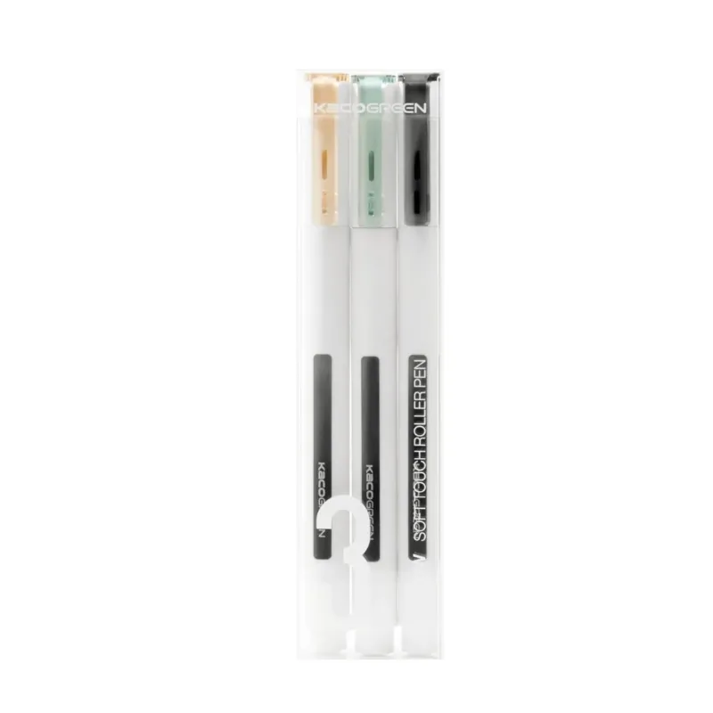 Kaco Tecflow 0.5mm Roller Gel Pen- Pack of 3 0.5mm Black