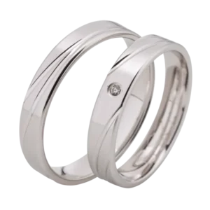 Linden Trauringe / Eheringe Boppelsen mit funkelnder W/si-Diamant - 252/253
