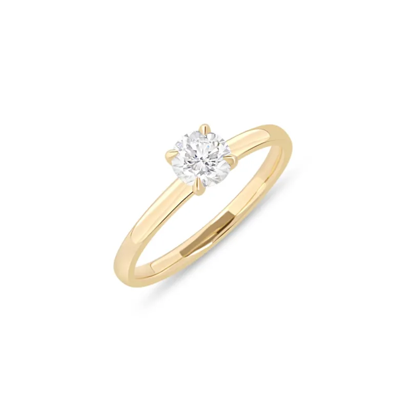 Linden Verlobungsring aus 18 Karat Gelbgold (750) mit Brillant – Klassischer Solitär
