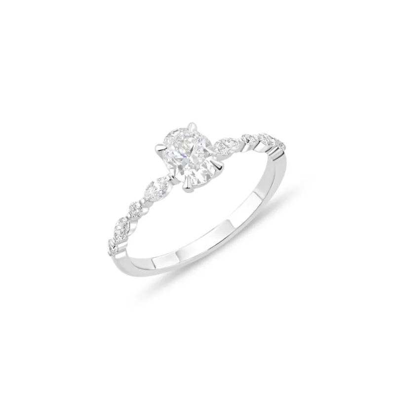 Linden Verlobungsring aus 18 Karat Weissgold (750) mit Brillanten | YZ00500