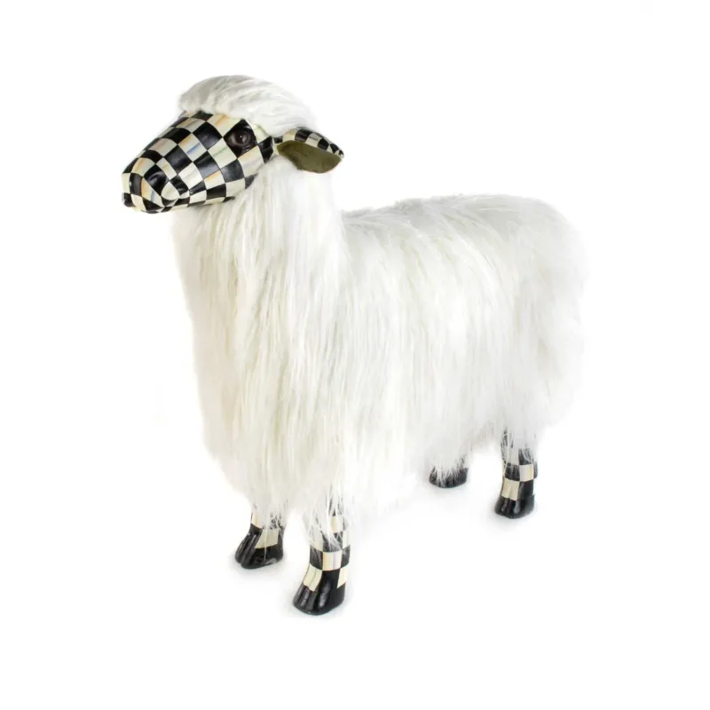 MacKenzie - Childs Courtly Check White Sheep - Large - |VESIMI Design| Luxury Bathrooms and Home Decor
