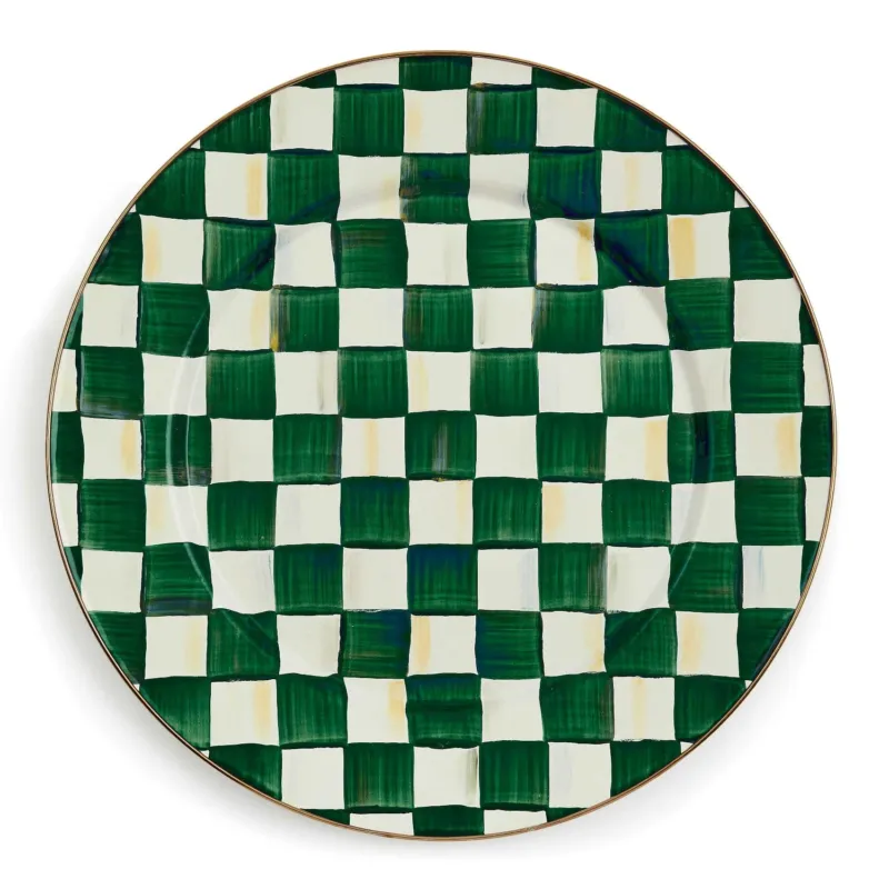 Mackenzie - Childs Emerald Check Enamel Serving Platter - |VESIMI Design|
