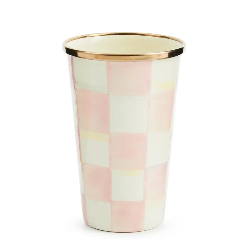 MacKenzie - Childs Rosy Check Check 10 Ounce Tumbler - |VESIMI Design|