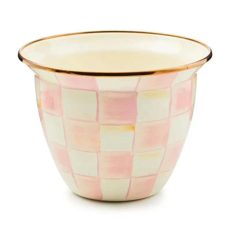 MacKenzie - Childs Rosy Check Enamel Flower Pot - Large - |VESIMI Design|