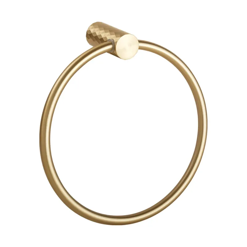 Matt gold wall-mounted towel ring