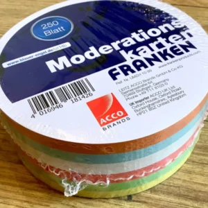 Moderationspapier rund 19,5cm 250Blatt 6 Farben (Franken)