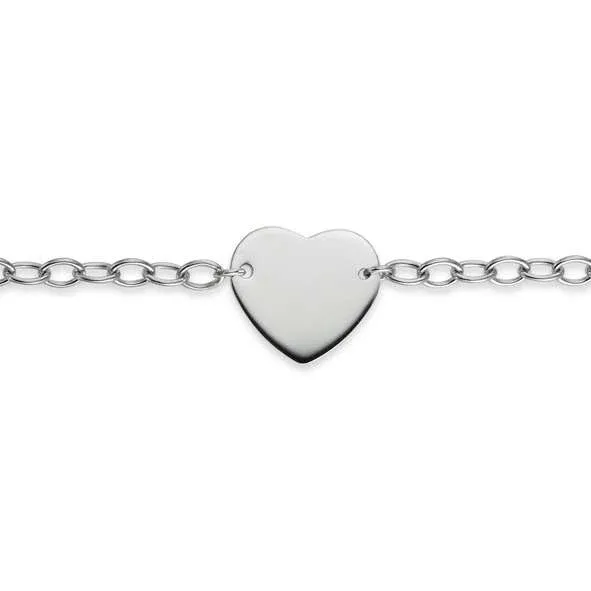 Plaketten-Armband Silber 925 weiss Herz - 6277.00079/1900