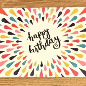 Bunte Postkarte happy birthday vom gutrath verlag