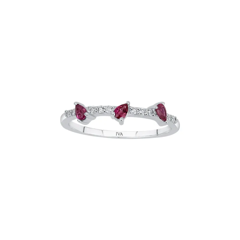 Roségold Diamantring mit Rubin 0.28 ct in 585 oder 750 Gold