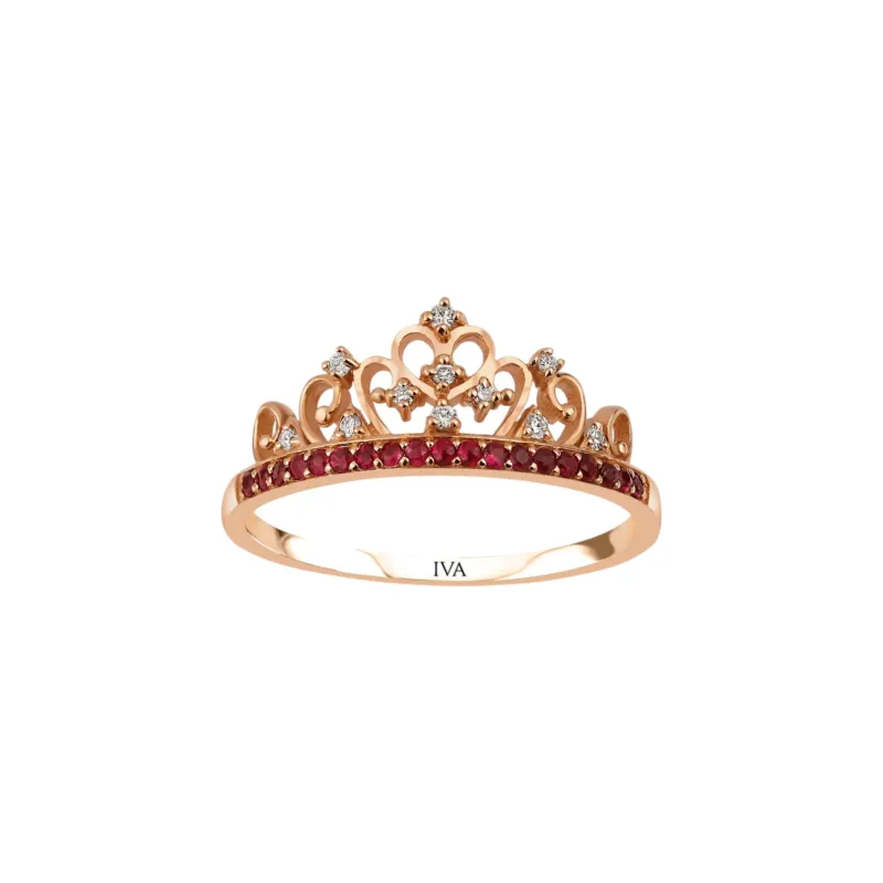 Roségold Diamantring mit Rubin 0.37 ct in 585 oder 750 Gold