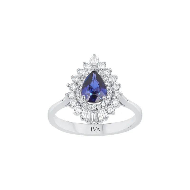 Roségold Diamantring mit Saphir 1.37 ct in 585 oder 750 Gold