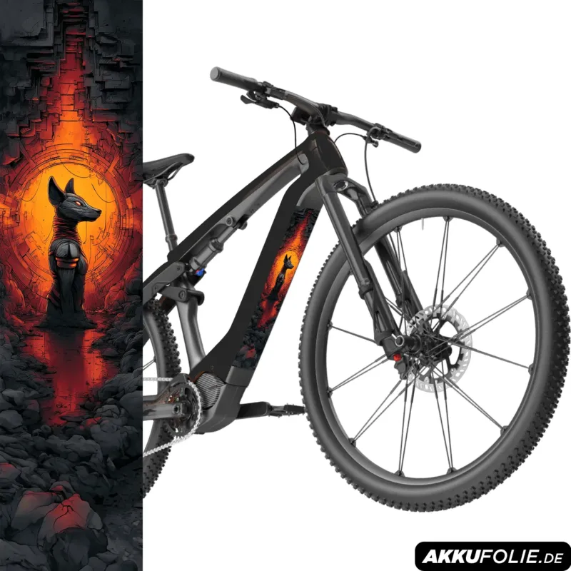 Sons of Battery® - E-MTB Brand & Community Folien & Sticker 60 cm x 14 cm / Anubis Anubis - Akku Abdeckung Cover Universal / Schutzfolie / für alle E-Bikes E-Bike-Community