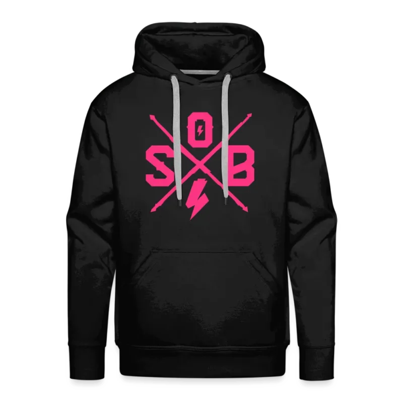 SPOD Männer Premium Hoodie Schwarz / S Neonpink Cross Premium Hoodie E-Bike-Community