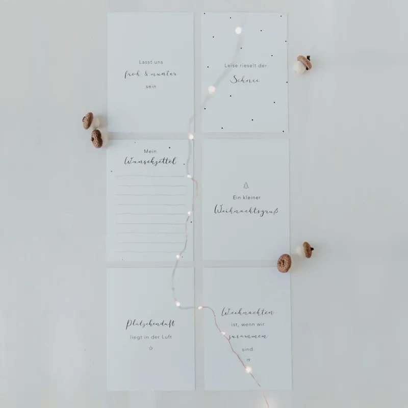 Kartenset Weihnachtssprüche 6er Set