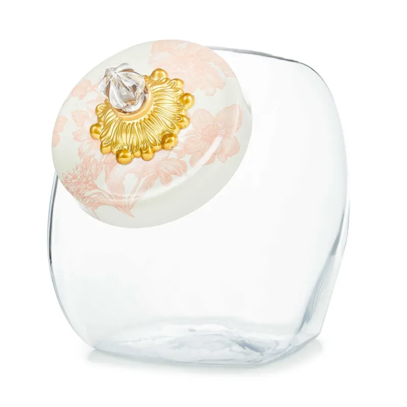 Sweets Jar with Rosy English Garden Lid MacKenzie - Childs - |VESIMI Design| Luxury Bathrooms and Home Decor