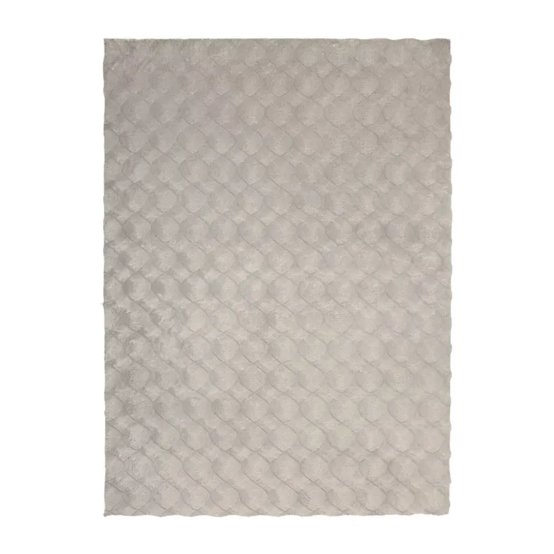 Teppich – Grauer Luxus, Weicher Hochflor, Baumwollmix 170 cm - Glow 825 | Kayoom